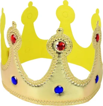 Karnevalový doplněk Královská koruna na suchý zip 53 cm zlatá