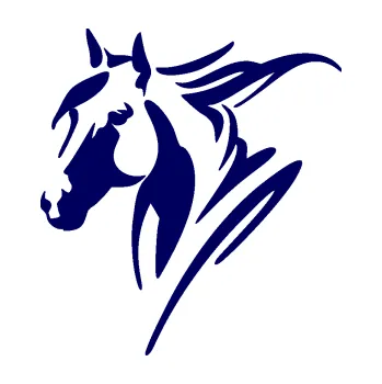 Samolepící dekorace SAMOLEPKA Kůň 097 levá (23 - tmavě modrá) NA AUTO, NÁLEPKA, FÓLIE, POLEP, TUNING, VLASTNÍ TEXT, TISK, AUTOSAMOLEPKY.cz, POLEPY, OBRÁZEK, LOGO, SAMOLEPKY