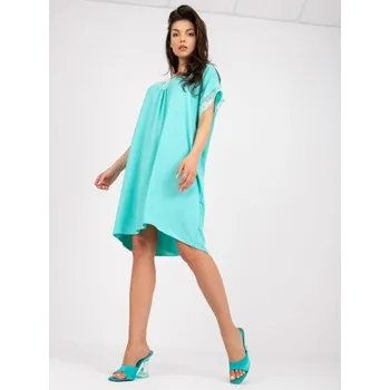 Dámské šaty Dámské šaty s výstřihem volné oversize CAMEO mátové