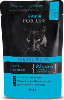 Krmivo pro kočku Fitmin For Life Cat kapsička Adult Fillets with Duck 85 g