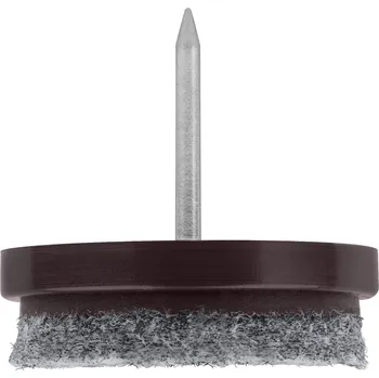 Podložka pod nábytek Walteco Filcový kluzák s hřebem, průměr 28mm, hnědý, 8 ks