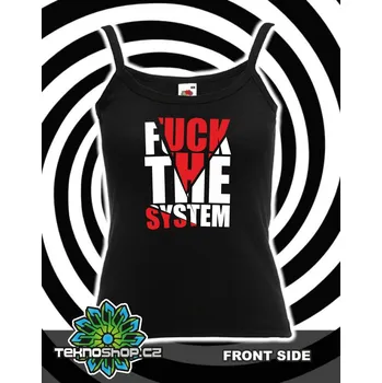 TEKNOSHOP Fuck The System tekno tílko s potiskem dámské M červené