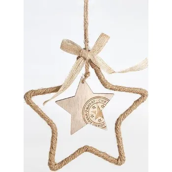 Vánoční dekorace Eurolamp Vánoční dekorace závěsná hvězda 27 x 15 x 0,5 cm, 1 ks