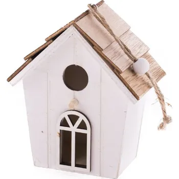 Hnízdní budka Závěs Ptačí budka 12cm dřevěná, bílá