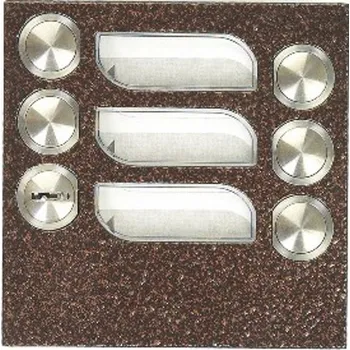 4FN 230 85.1 Modul tlačítkový KARAT 4+n 5 tl. se zámkem, antika měděná, Tesla Stropkov