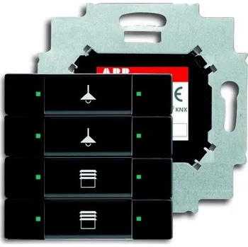2CKA006117A0231 Prvek ovládací 4-násobný se sběrnicovou spojkou, mechová černá, ABB