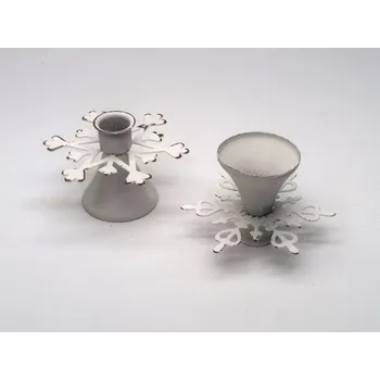 Vánoční dekorace Svícen bílý, Varianta Děrovaný vzor