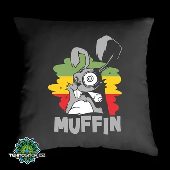 Dekorativní polštářek TEKNOSHOP Muffin 2017 Zajíc dnb polštářek s potiskem oranžový