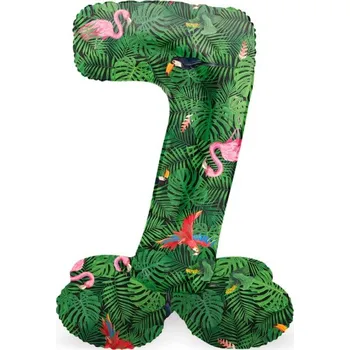 Folat Balónek fóliový číslo 7 samostojné Jungle 41 cm