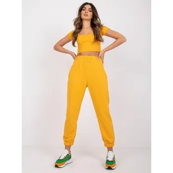 Dámské tepláky s kapsami RUE PARIS světle oranžové