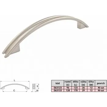 Věšák Úchytka MARTINA 96mm NIKL SATIN