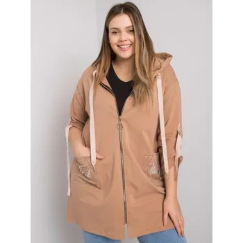 Dámská mikina Dámská mikina plus size na zip ZURICH hnědá