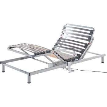 Postelový rošt Lamelový rám bříza dřevo kov 90 x 200 cm elektricky nastavitelný 4 individuální nastavovací body 26 pružinových lamel dětský pokoj Beliani