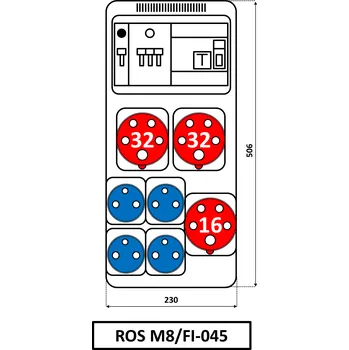 modulární přístroj a rozvaděč SEZ-CZ Skříň SEZ ROS-M8/FI-045 zásuvková 10007635.00