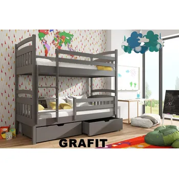 Postel Nabytek-dreveny.cz Patrová postel GÁBINA NEW 80x200 cm masiv Barva postele: Růžová