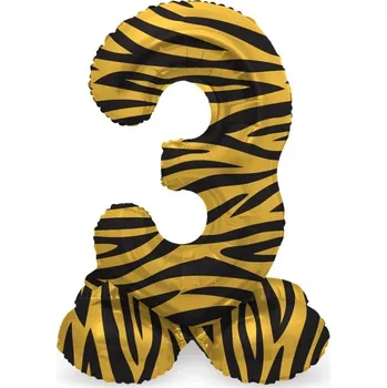 Folat Balónek fóliový číslo 3 samostojné Tygr 72 cm