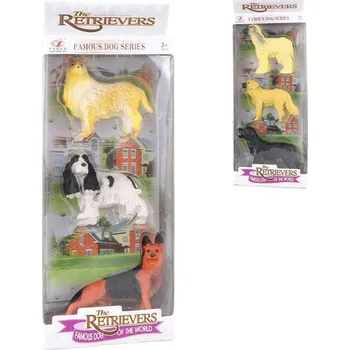 Zvířátko pejsek plastový 7cm I. set 3ks 2 druhy v krabici