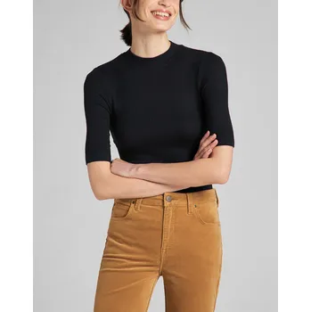 Dámské tričko Tričko Lee RIBBED TEE BLACK Velikost: XS