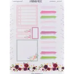 MINIMEE Papírové samolepky v aršíku A5 Rámečky a proužky - zelená, růžová, meruňková