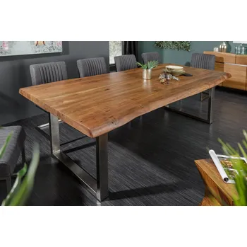 Jídelní stůl Jídelní stůl Massive II New Honey 200 x 100 cm hnědý/chrom