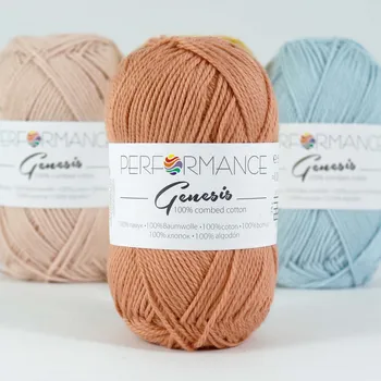 Příze Performance Bavlněná příze Genesis 3002 - hnědá 50g 110m