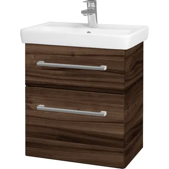 Koupelnový nábytek Dřevojas Umyvadlová skříňka GO SZZ2 55 - D06 Ořech / Úchytka T03 / D06 Ořech