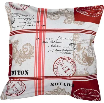 Polštář Návlek na polštář, Vintage Paris, bordový, 40 x 40 cm