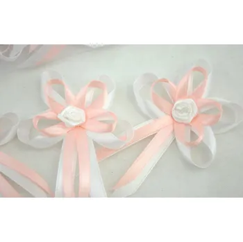 Vývazek velký 7x12 cm bílo-lososový