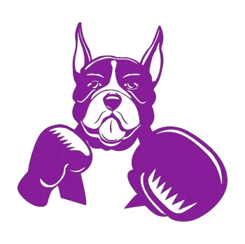 Polep vozidla SAMOLEPKA Pes 183 pravá boxer (14 - fialová) NA AUTO, NÁLEPKA, FÓLIE, POLEP, TUNING, VLASTNÍ TEXT, TISK, AUTOSAMOLEPKY.cz, POLEPY, OBRÁZEK, LOGO, SAMOLEPKY