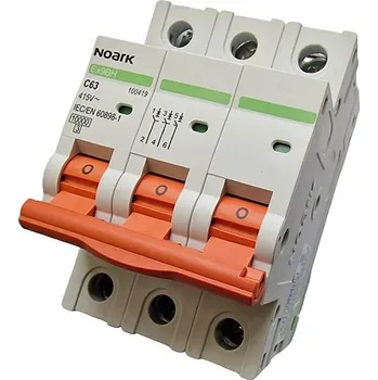 Jistič Noark 100419 Ex9BH 3P C63 Instalační jistič 10 kA, charakteristika C, 63 A, 3pól (Ex9BH 3P C63)