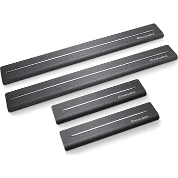 Tuning CRONI Kryty prahů Long Line BMW seria 7 F01 Sedan 4 2008-2015 Kryt: dlouhá čára, Barva: Satin černý&bílý