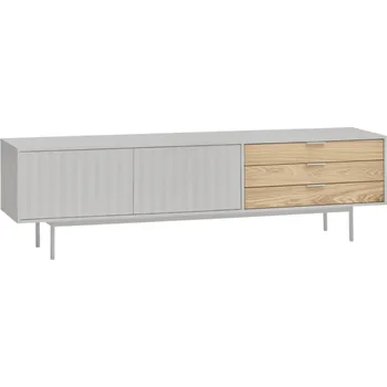 Televizní stolek Světle šedý lakovaný TV stolek Teulat Sierra 180 x 40 cm II.