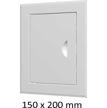 Revizní dvířka Revizní vanová dvířka ocelová 150 x 200 mm s montážním límcem, bílá MIKAWI 59-0206
