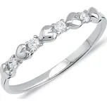 Lillian Vassago Zlatý prsten se srdíčky a zirkony LLV11-GR005W Velikost prstenu: 55