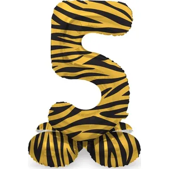 Folat Balónek fóliový číslo 5 samostojné Tygr 41 cm