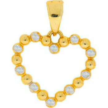 Přívěsek Zlato-klenoty.cz Srdíčko bílo-zlaté - 1097 Žlutá