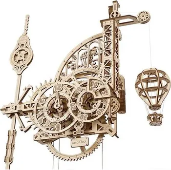 3D puzzle Hračka Ugears 3D dřevěné mechanické puzzle Nástěnné hodiny Aero
