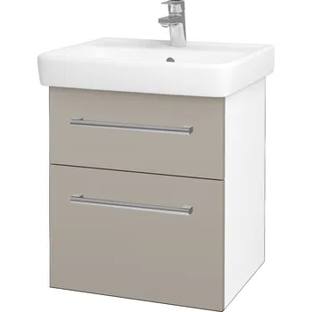 Koupelnový nábytek Dřevojas Umyvadlová skříňka Q MAX SZZ2 55 - N01 Bílá lesk / Úchytka T03 / N07 Stone