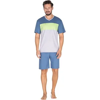 Pánské pyžamo Regina pyžamo pánské 439 - modrá, M (Pánské bavlněné pyžamo Regina)