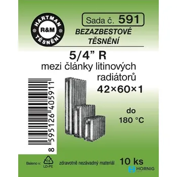 Sada mezi články litinových radiátorů, 5/4" - 42x60x1 mm