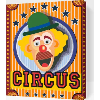 Malování podle čísel - Cirkus Velikost: 30x40cm, Rámování: Pouze srolované plátno