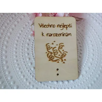 Přání k narozeninám s konfetami