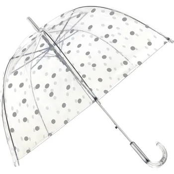 Deštník Smati, Klenutý deštník Smati stříbrné puntíky průhledný - Formadore