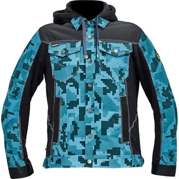 pracovní bunda Červa | CERVA NEURUM CAMOUFLAGE bunda s kapucí - 62 / Petrolejová