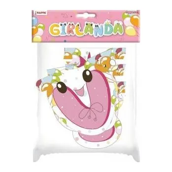 Girlanda narozeniny - VŠECHNO NEJLEPŠÍ růžová - 215 cm