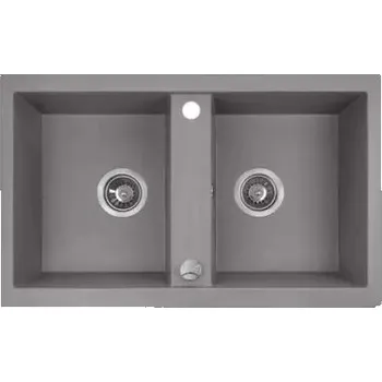 Nerezový dřez Laveo MERKUR 780GR 2 dřez, 780x480x170, granit šedý