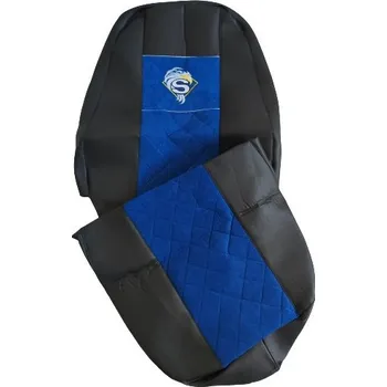 Potah sedadla Autopotahy kožené+manšestr pro SCANIA R, černo-modrá barva (č. 39)