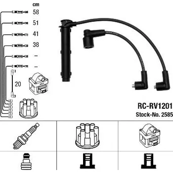 Zapalovací kabel Sada kabelů pro zapalování NGK 2585