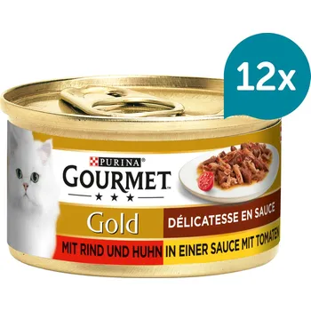 Gourmet Gold Délicatesse en Sauce hovězí a kuřecí 12 × 85 g
