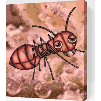 Malování podle čísel - Mravenec s červenými tvářemi Velikost: 30x40cm, Rámování: Pouze srolované plátno